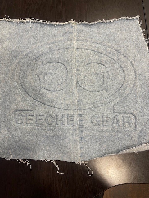 Embossed denim