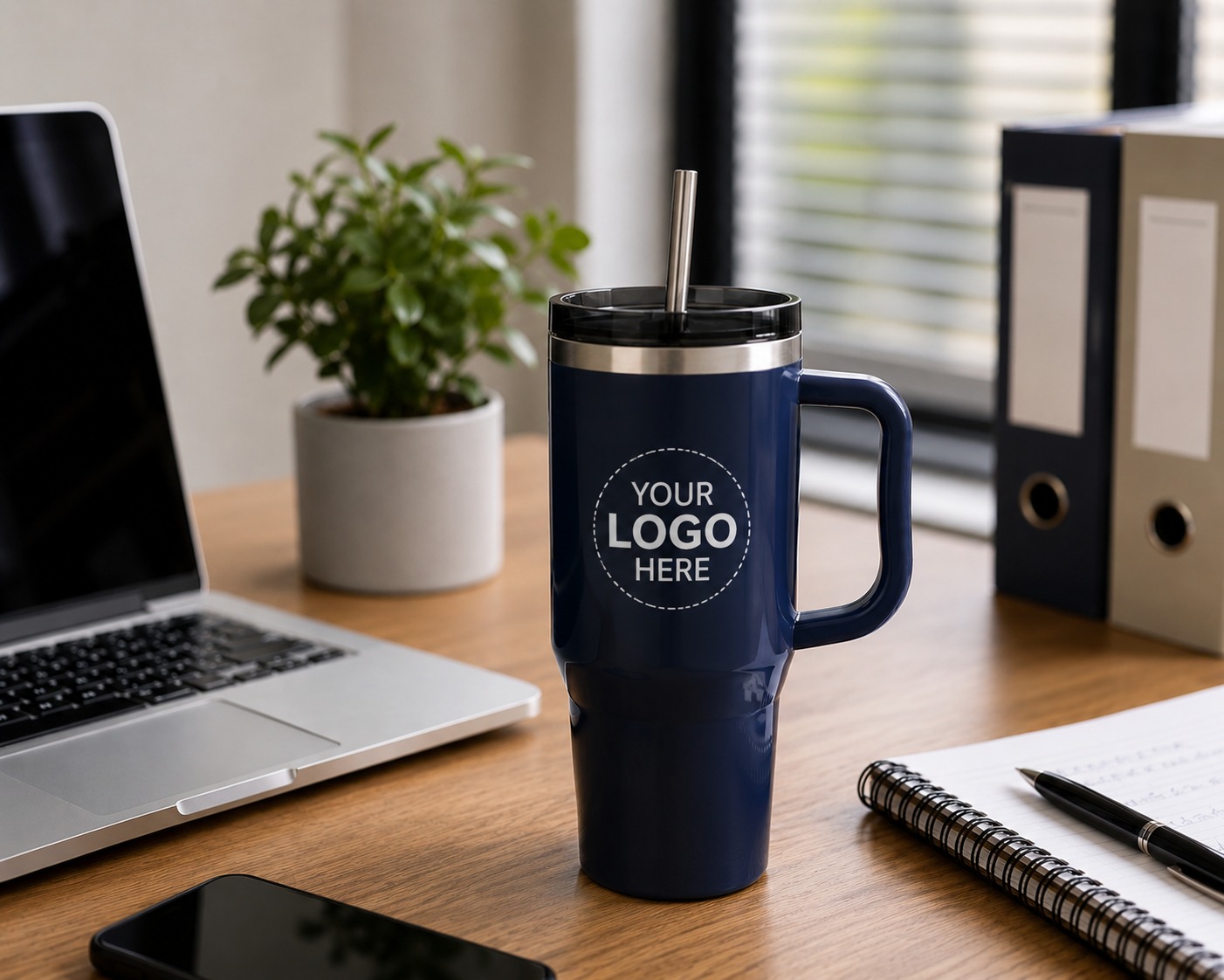 Reusable drinkware designed for office,
