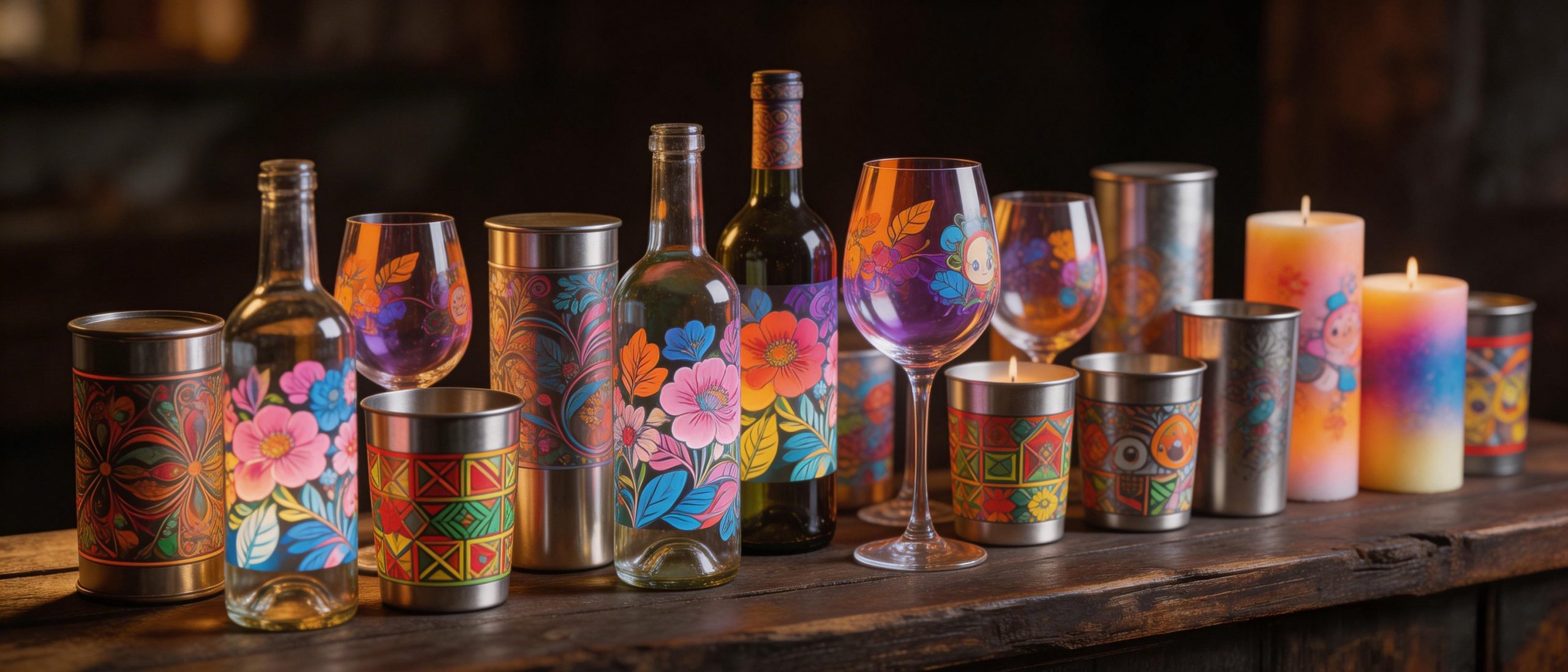 Direct-to-object printing on glassware in different shapes and sizes